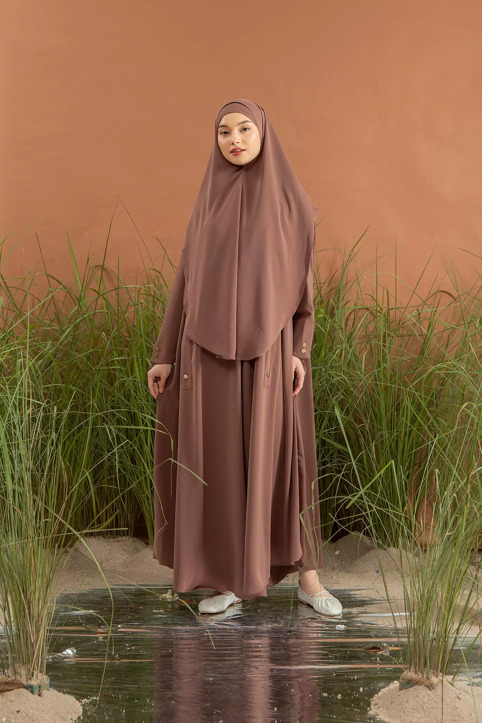 Asma Abaya Set Coffee L-XL