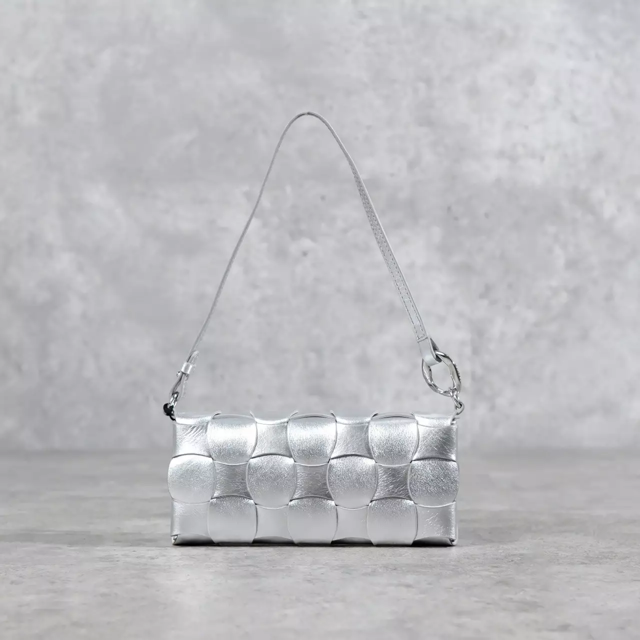 Tas POLENE NEITI SILVER METALLIC SHOULDER BAG 100% ORIGINAL