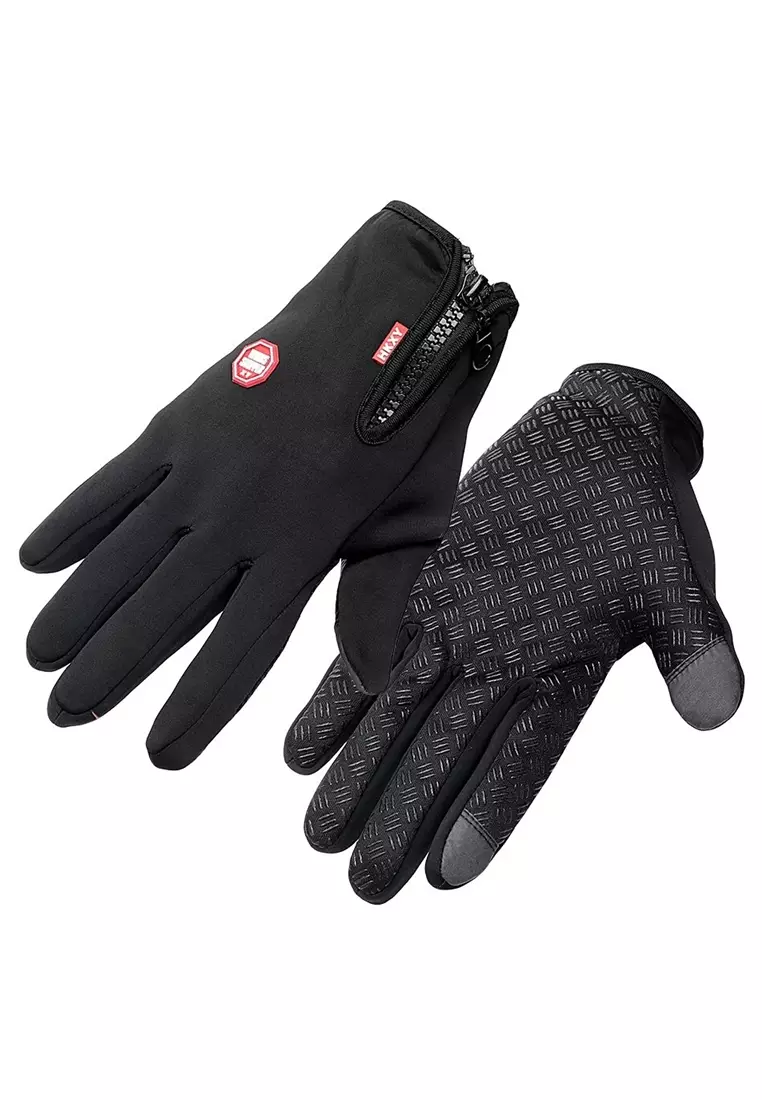 Irroin Sarung Tangan Motor Sepeda Gunung Sporty Pria Anti Slip Material Nylon ORIGINAL - Black