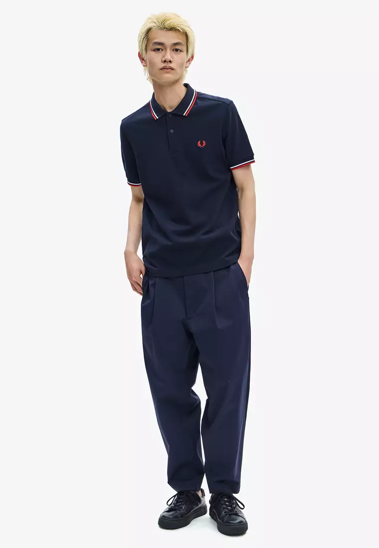 Fred Perry M3600 Twin Tipped Fred Perry Shirt (Navy/White/Red)