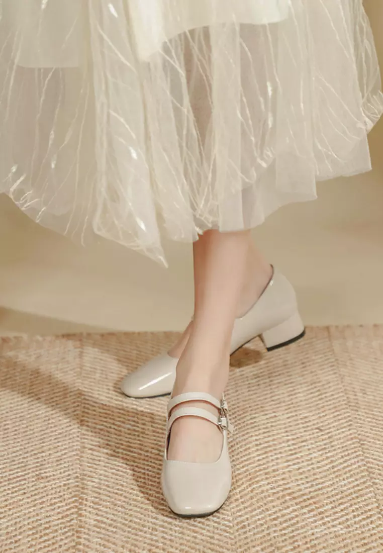 3.5CM Double Buckle Strap Mary Jane Shoes TE8368-6