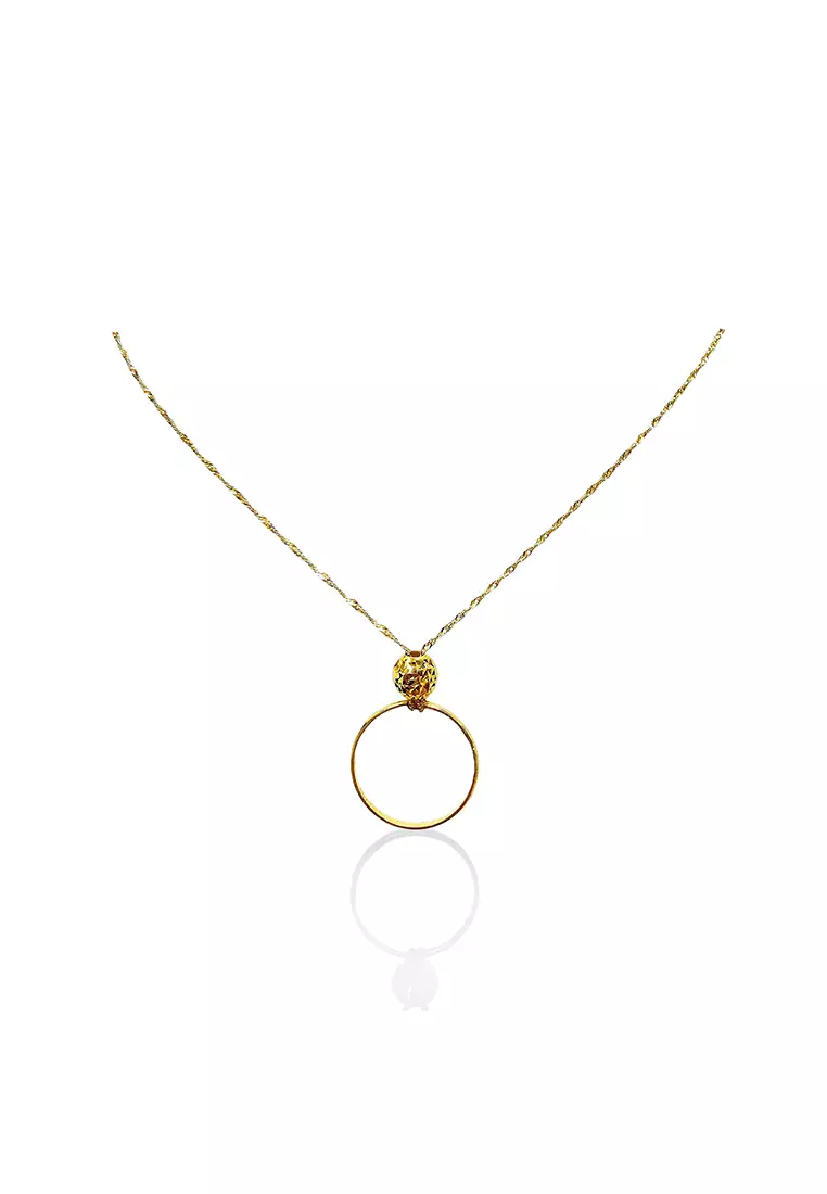 Buy MJ Jewellery 375/9K Gold Ring with Wave Chain Necklace Set