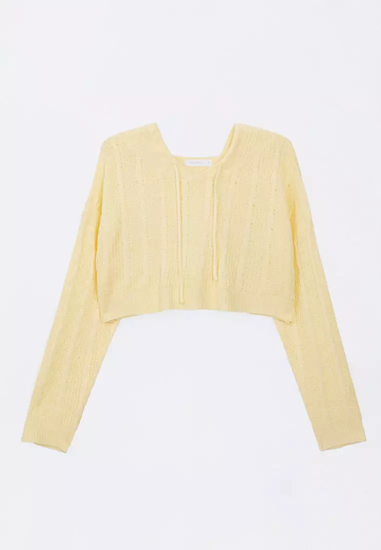 Knitted Sweater with Hood