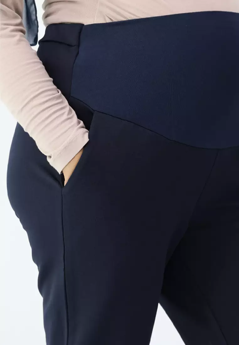 Buy 9months Maternity Navy Full Panel Stretchable Straight Ankle Leg Pants  Online | ZALORA Malaysia
