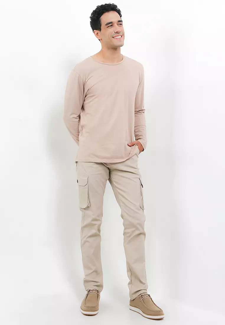 BULFARO Celana Cargo Pants Cotton Twill Stretch - Cream