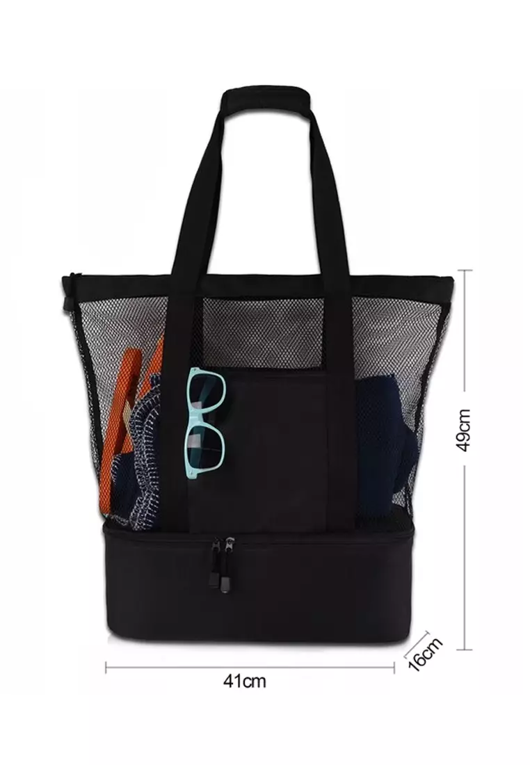 Outdoor Beach Picnic Bag With Cooler 42x37x15cm Black