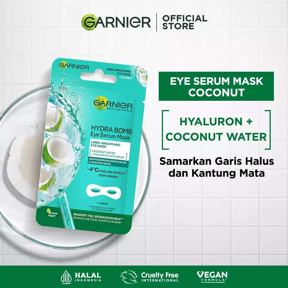 Jual Garnier Garnier Eye Serum Mask Coconut Original 2023 ZALORA
