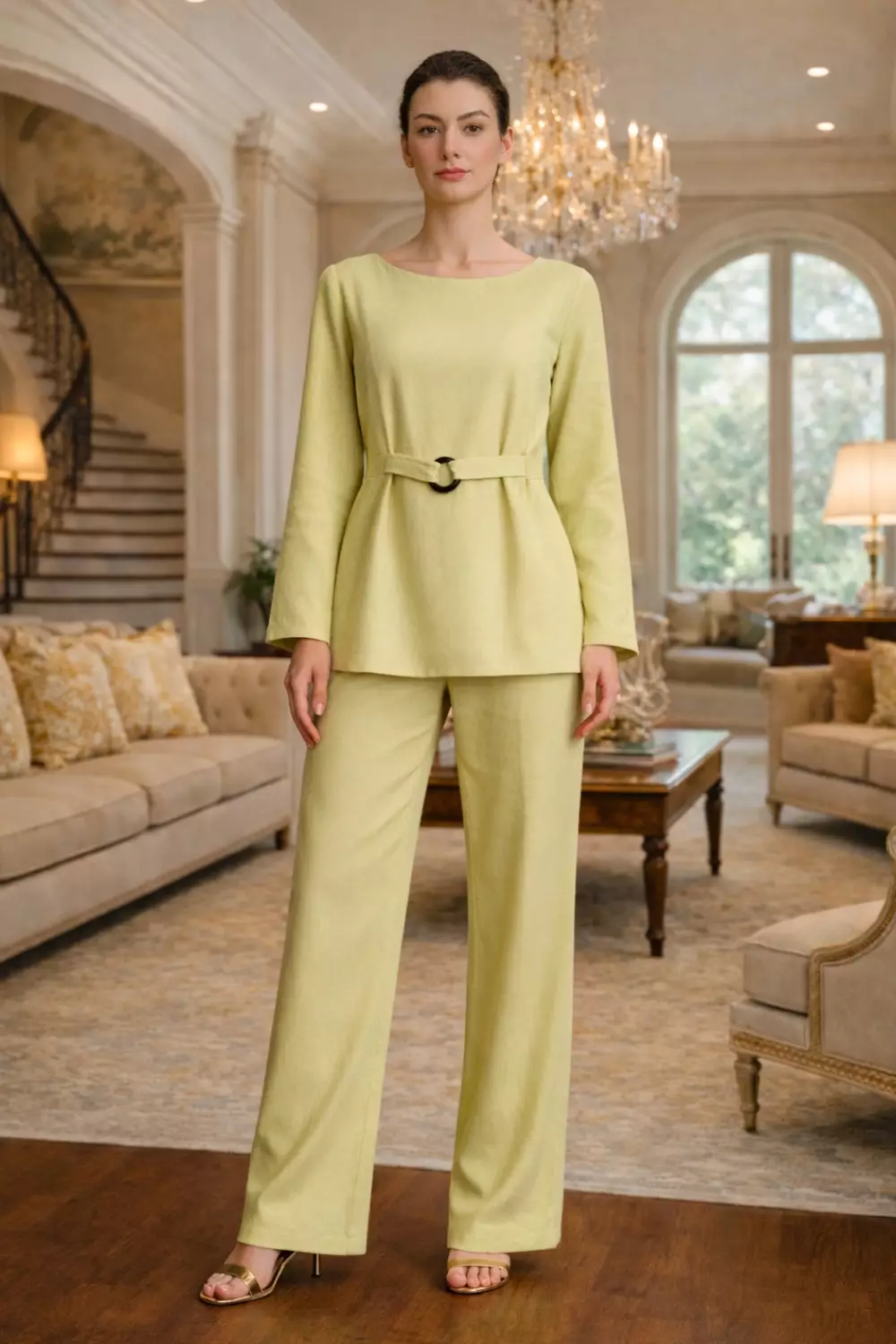 Essentials Lounge Wear Lenin Bottom Olive Green (Only Pants)