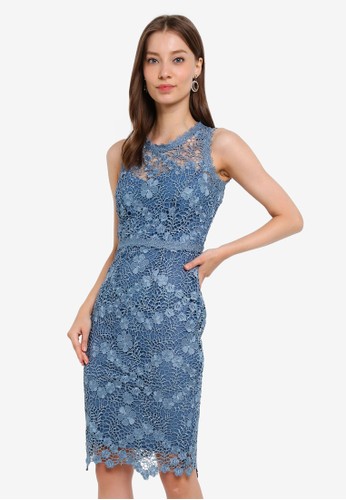 Jual Paper Dolls Blue Crochet Dress Original Zalora Indonesia