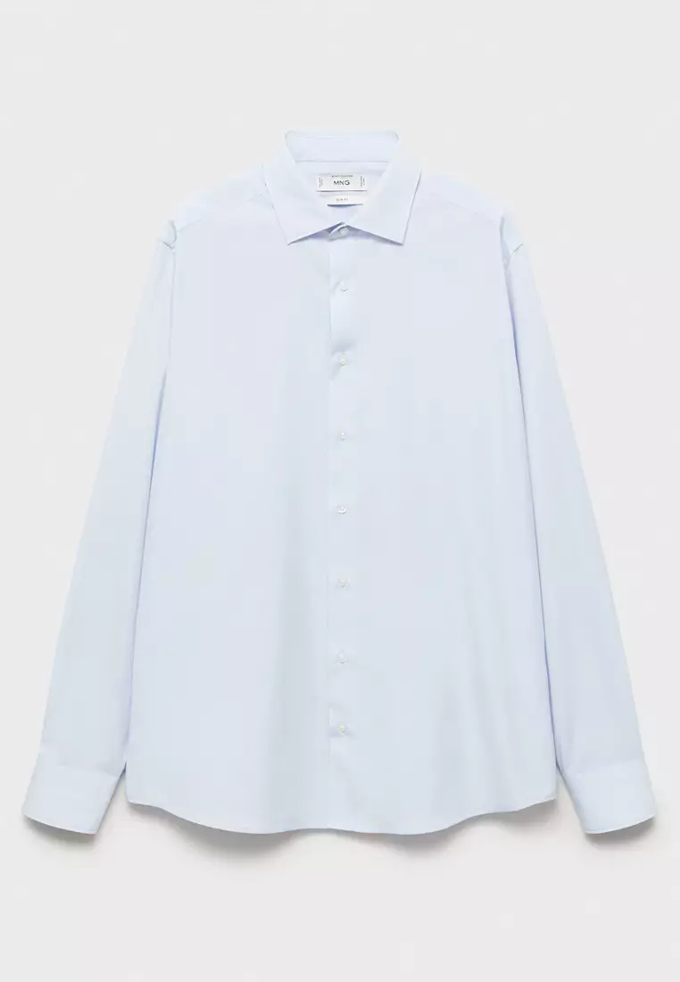 Slim-Fit Cotton Poplin Suit Shirt