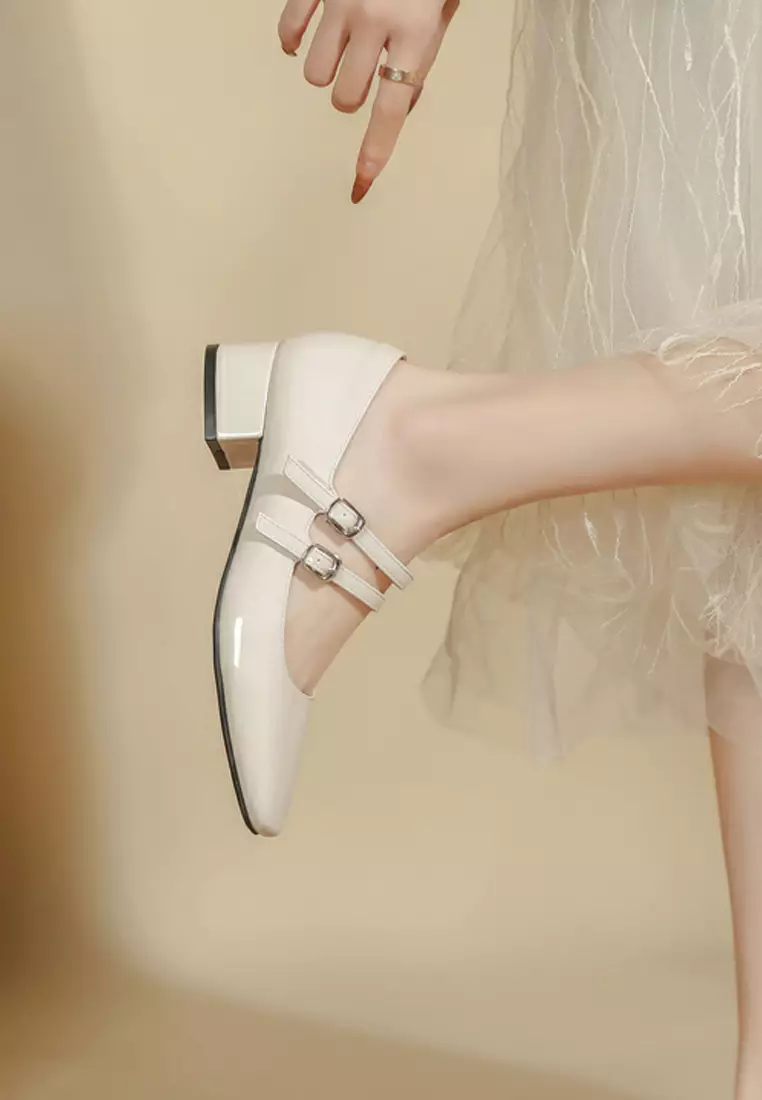 3.5CM Double Buckle Strap Mary Jane Shoes TE8368-6