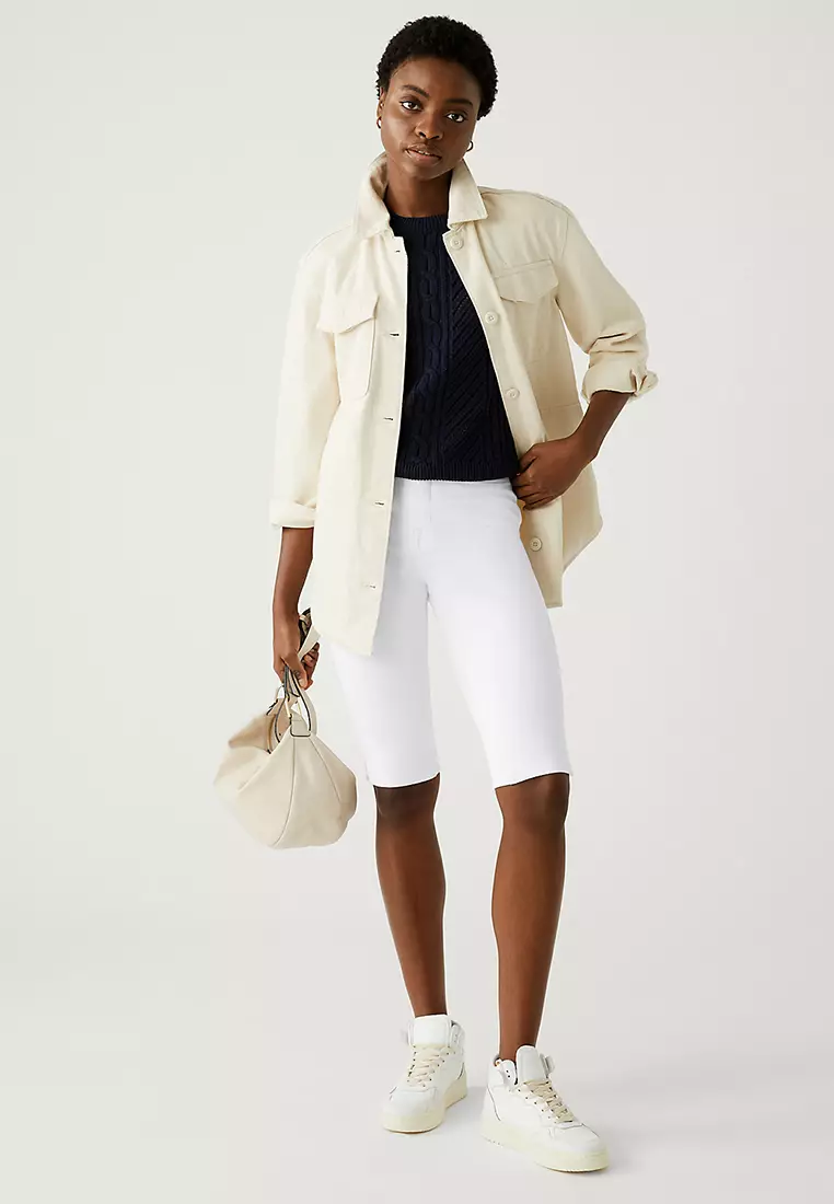 Magic Shaping Denim Knee Length Shorts