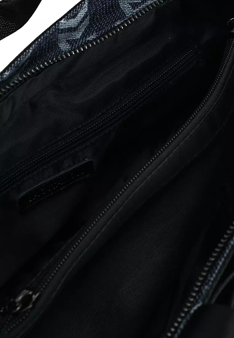 Denim Fabric Convertible Top Handle Bag