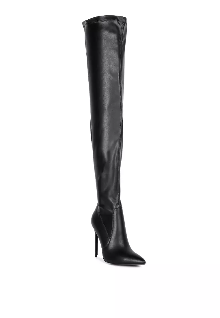All leather knee high boots sales