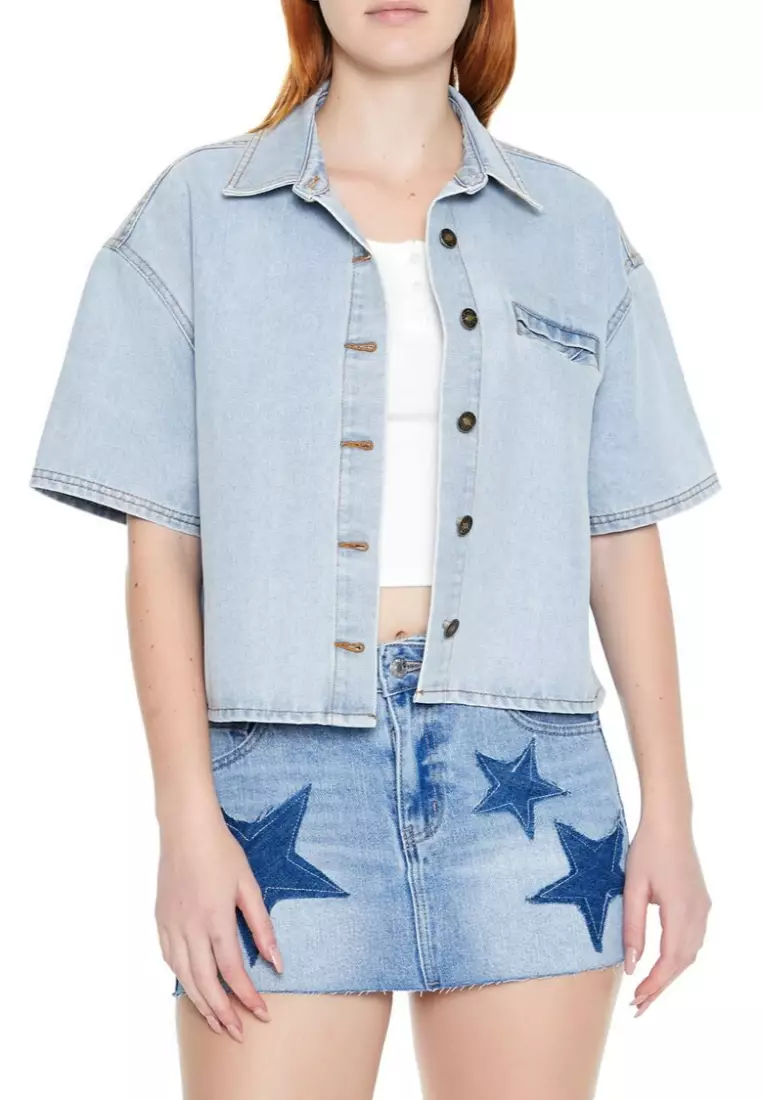 Denim shirt for womens forever 21 clearance