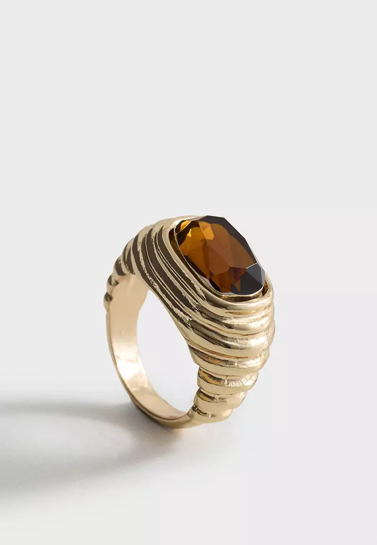 Ring With Combined Embossed Resin
