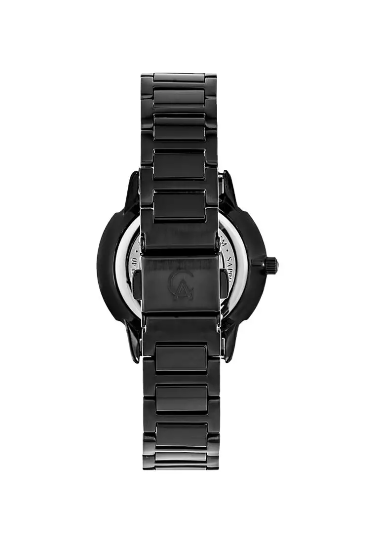 Alexandre Christie AC 8546 LS BEPBA Ladies Black Dial Black Stainless Steel