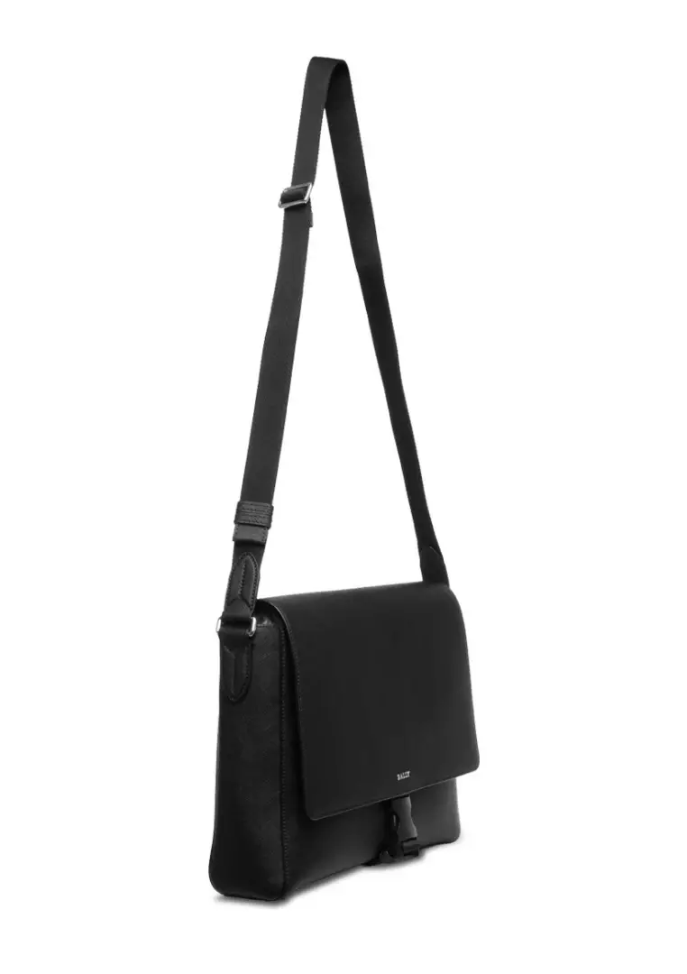 Damion.O Leather Messenger Bag - Black