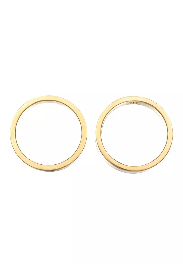 EXCLUSIVE Cincin Perhiasan Perak 925 Pria Band Gold Plated