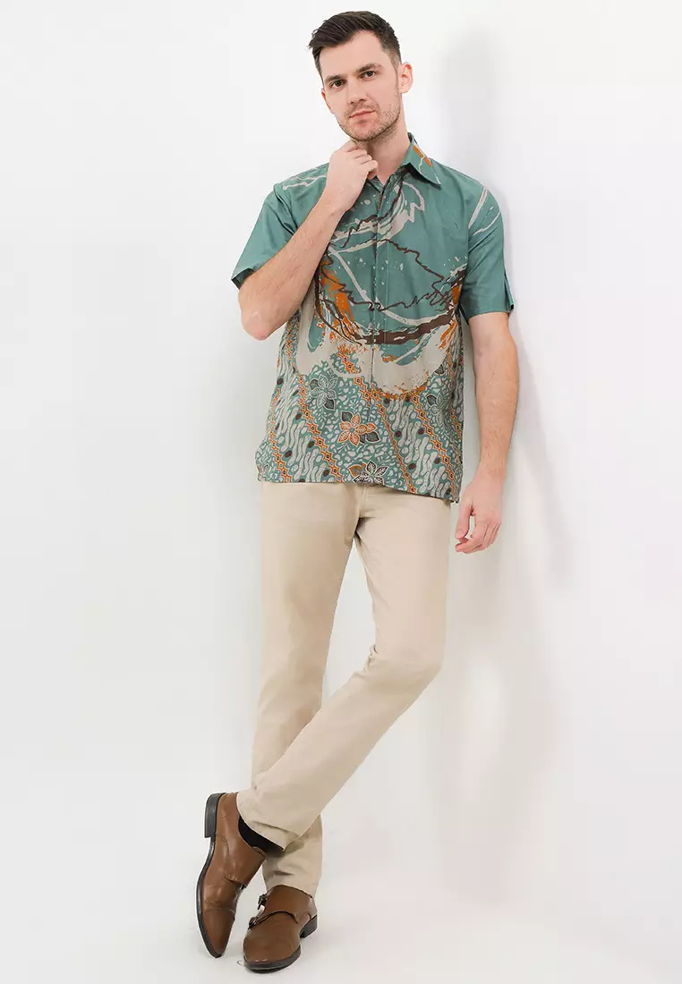 Tyaga Kemeja Batik Premium Pria Casual Modern Lengan Pendek