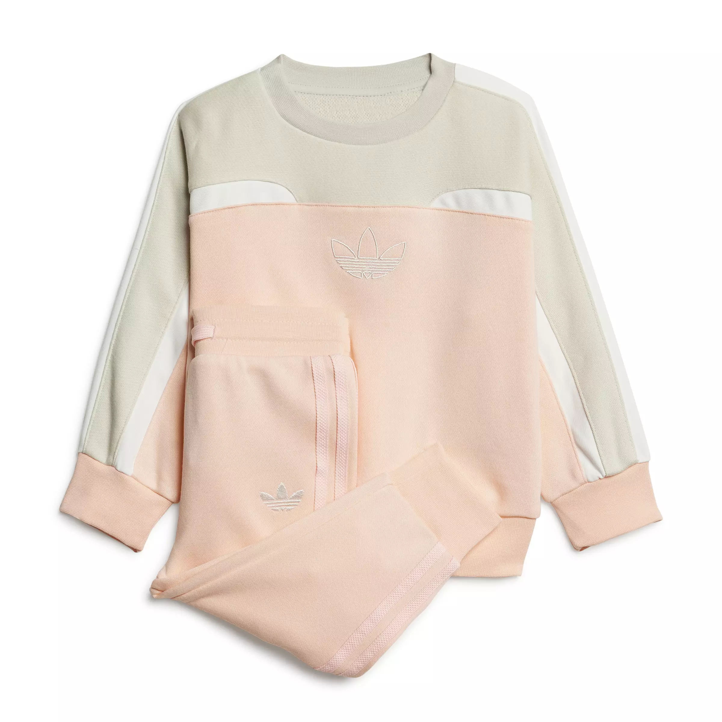 Adidas Oversized Crew Set - Set Baju Anak Perempuan (Pink)