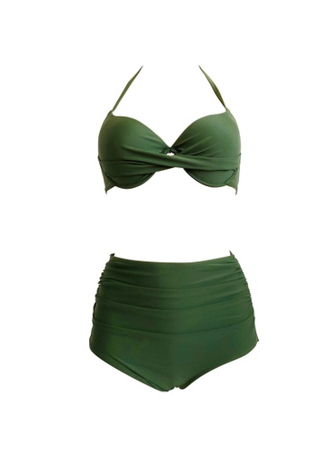 XAFITI green Women's Beachwear Bikini Swimdress Swimsuit With Padded Cup AE471USB582C17GS_1