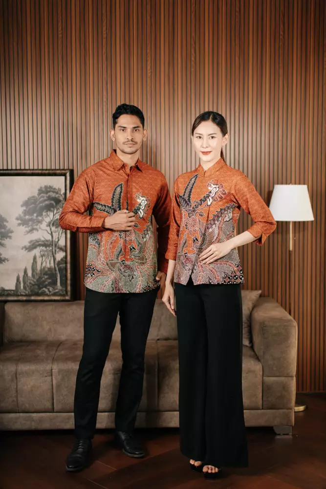 Adyatma Sasmaya Terracotta Blouse Batik Wanita Janggan Katun