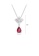 Glamorousky white Fashion and Elegant Flower Pendant with Red Cubic Zirconia and Necklace 75F39AC84C1245GS_2