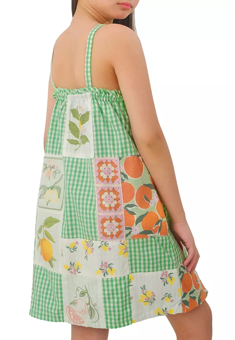 Girls Citrus Patchwork Dress