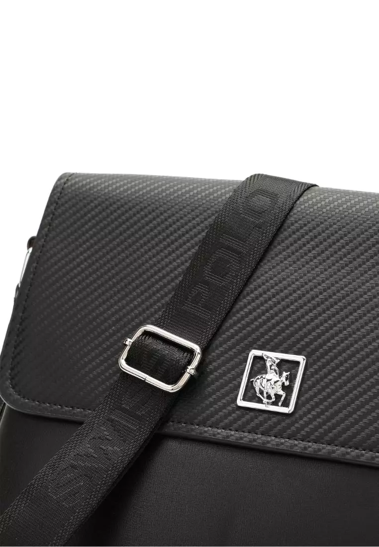 Textured Messenger Bag / Crossbody Bag / Sling Bag - Black