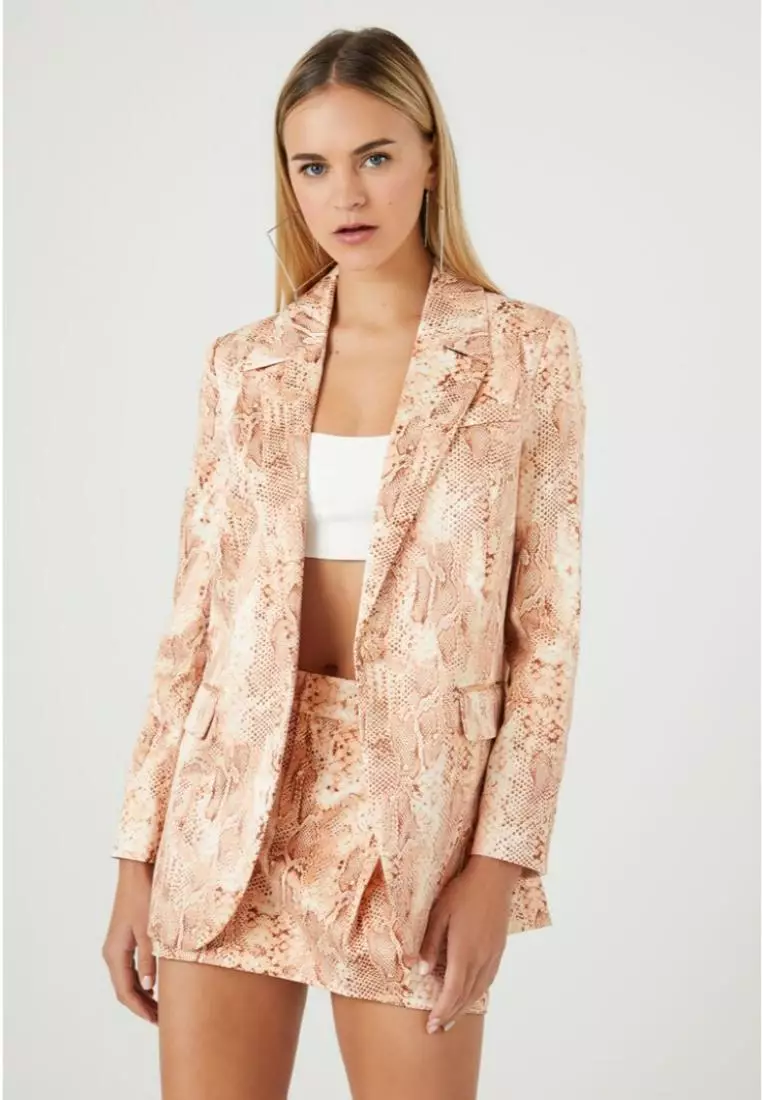 Buy FOREVER 21 Satin Snake Print Blazer 2024 Online ZALORA