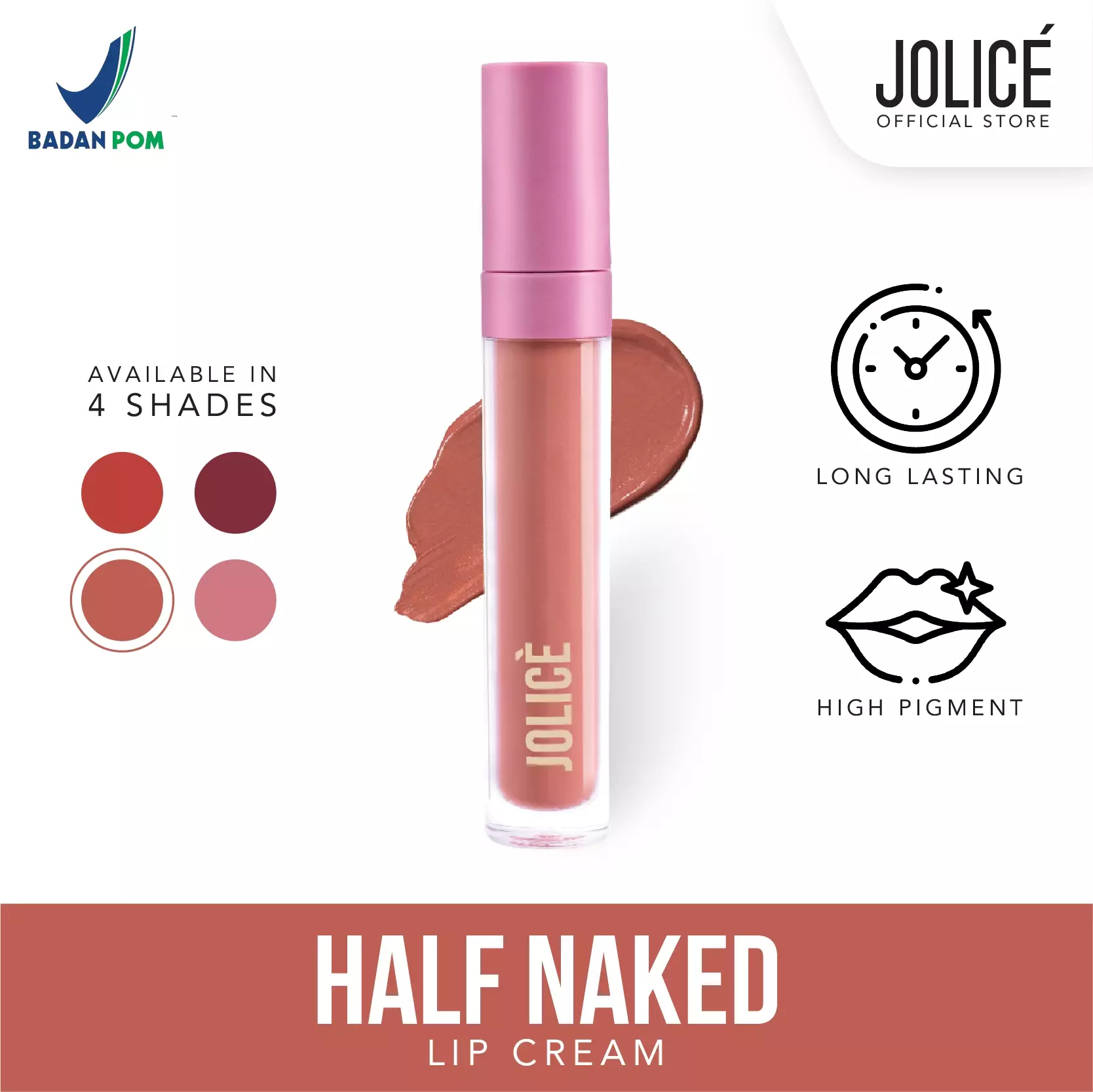 Jolice High Quality Lip Cream/Lip Matte/Lipstik Transferproof Anticrack