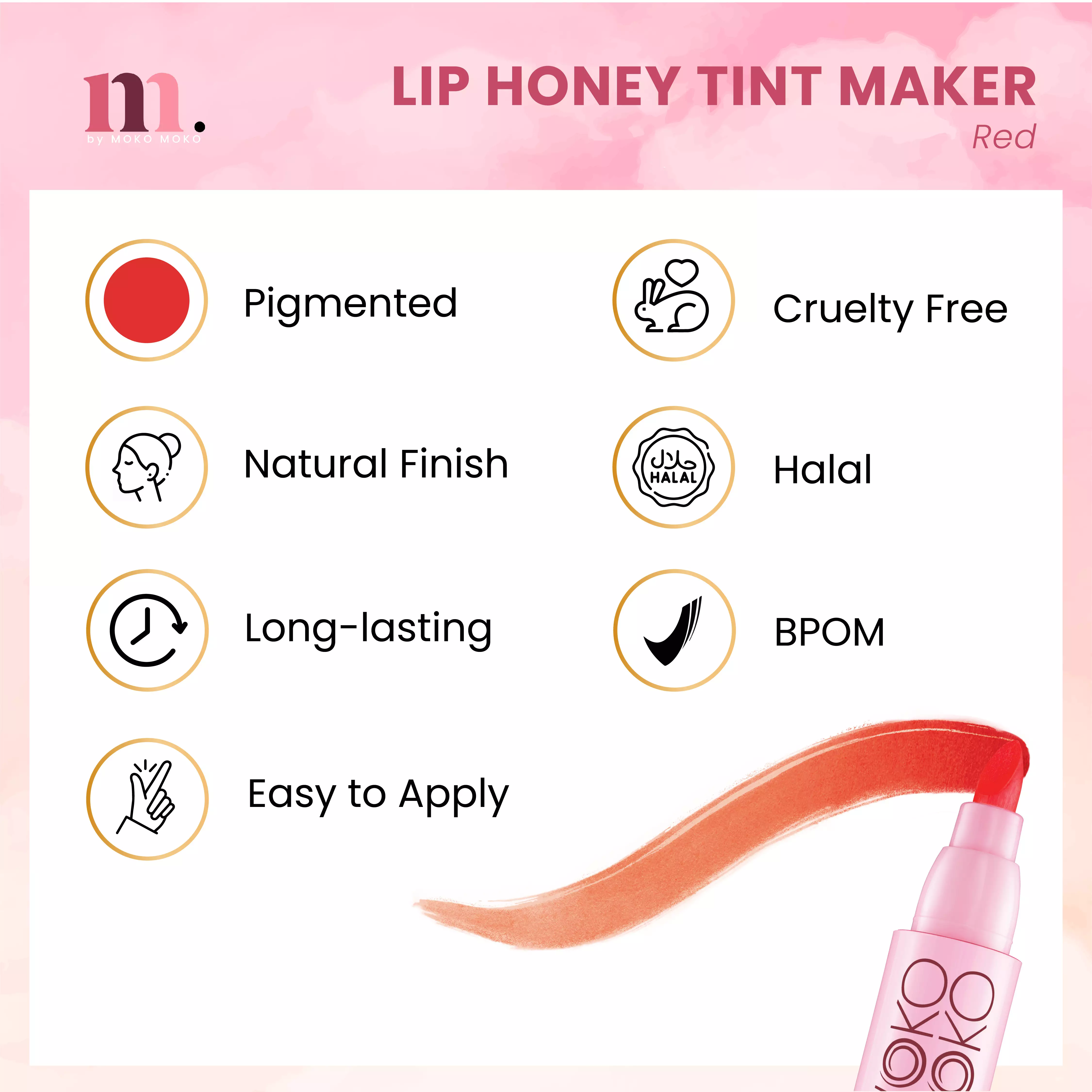 Moko Moko Lip Honey Tint Marker - Red