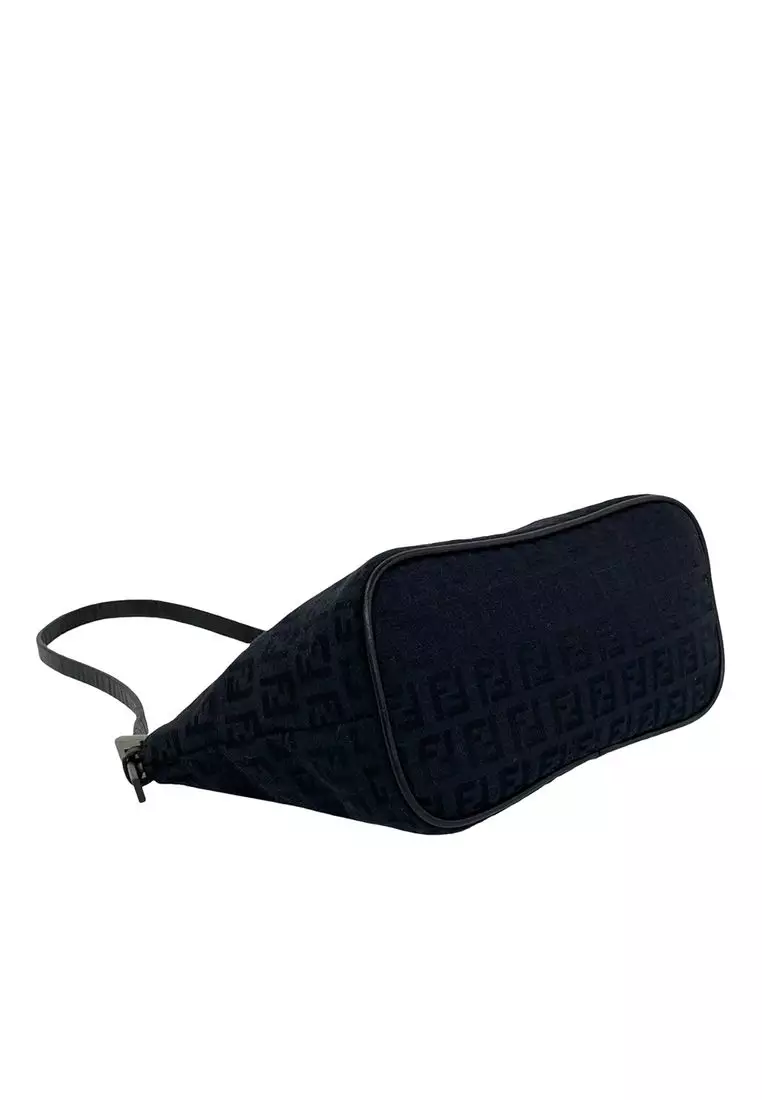 Fendi Pre-Loved Fendi Zucchino Canvas Shoulder Bag 2026  display picture 1