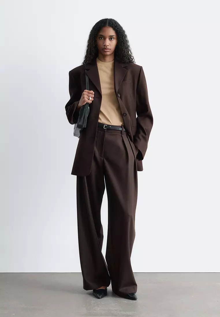 Wool-Blend Tailored Trousers