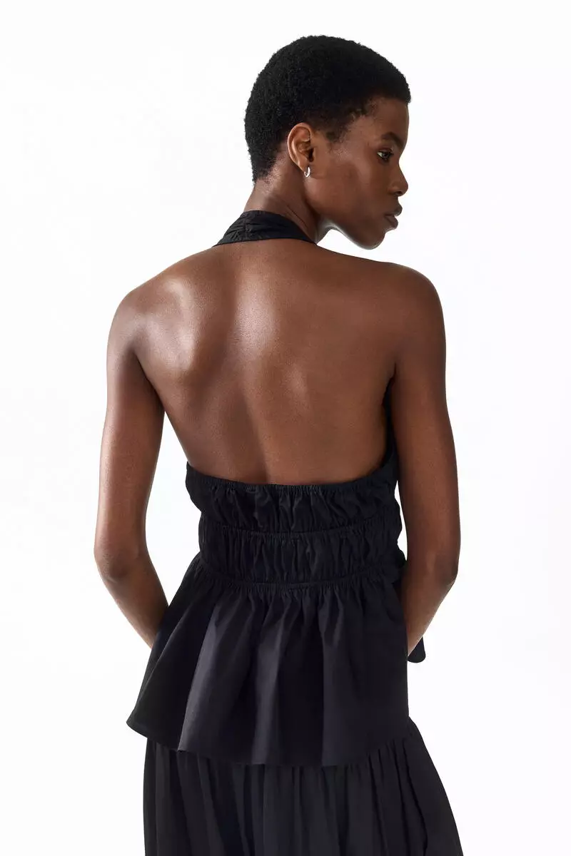 Peplum halterneck top