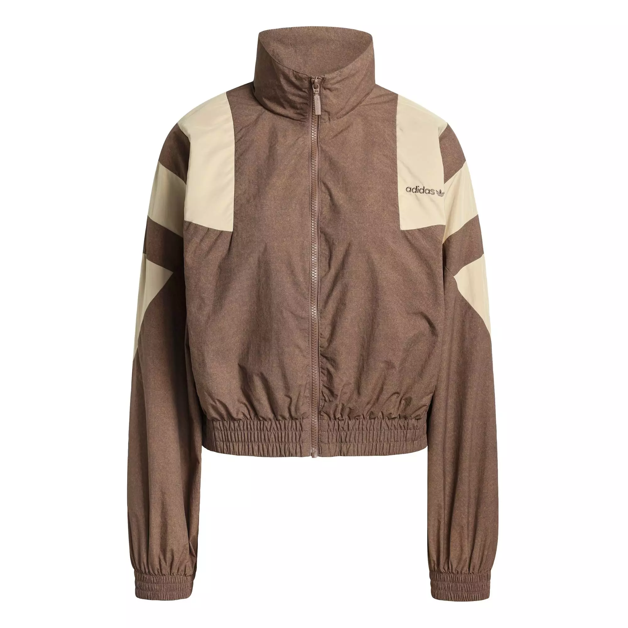 Lifestyle BLOCKED WASHED ZIPPED TRACK TOP Women Brown KD8787