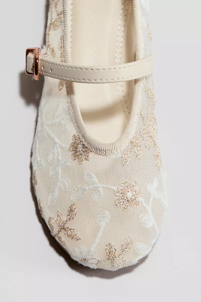 Embroidered Mary Janes
