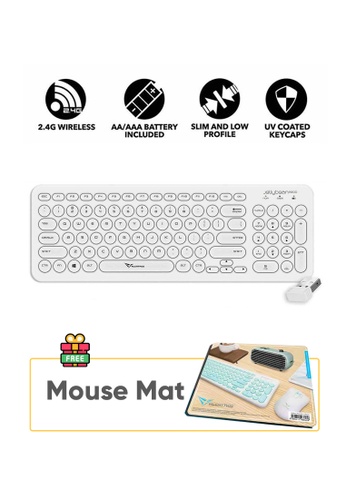 Alcatroz white Alcatroz Jelly Bean A200 White Wireless Keyboard - Ultra Slim (2.4G) | 1 Year Warranty | Free Special Edition Mouse Mat 69278ESDB6D9FFGS_1