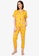F.101 yellow Cotton Short Sleeve Pajama Set C4EB9AA57F9B37GS_4