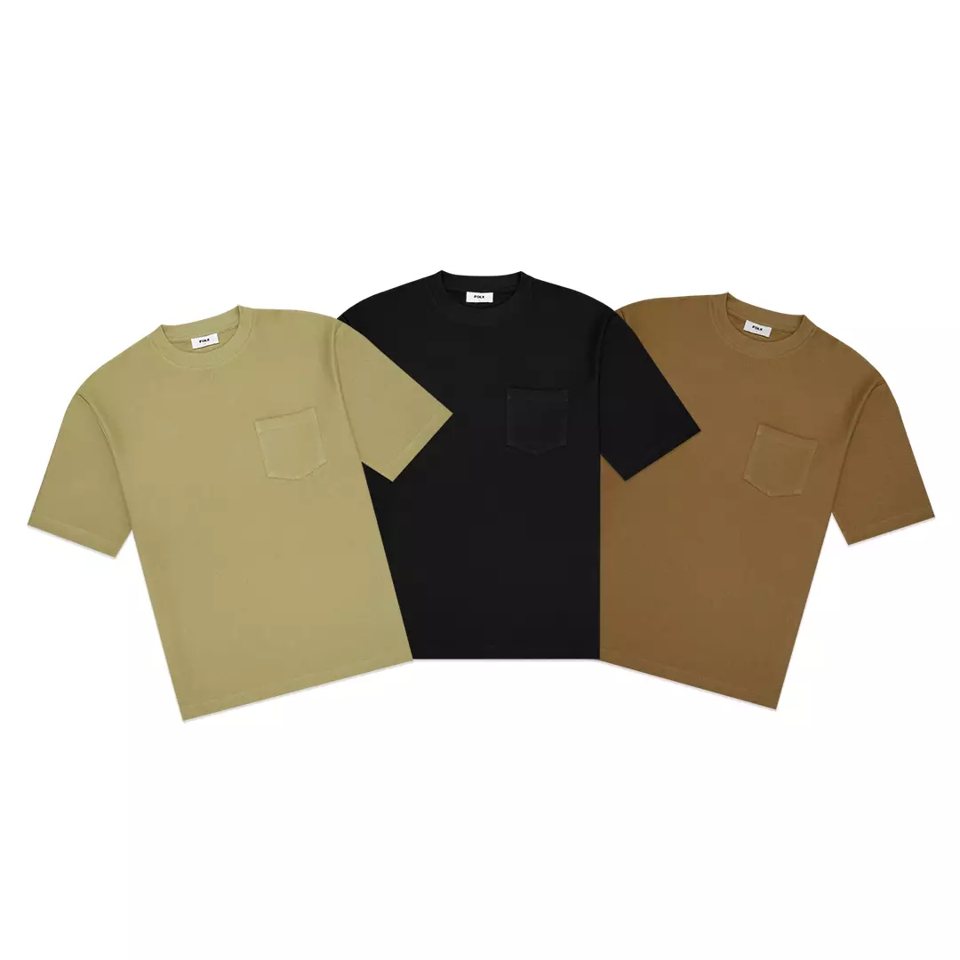 Diagonal Slash Pocket T-Shirt Black