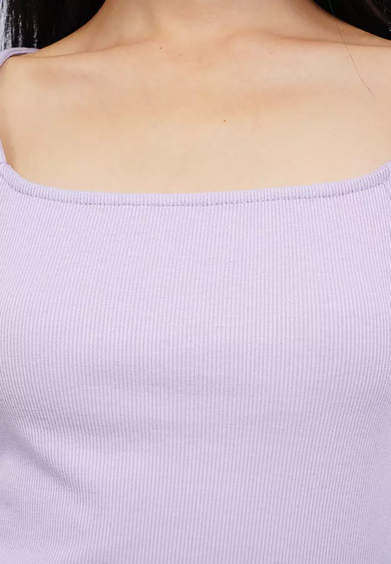 Square Neck Rib T-Shirt