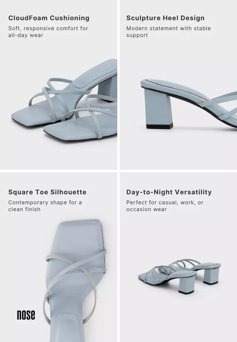 STRAPPY CLOUDFOAM CHUNKY HEEL SLIDE