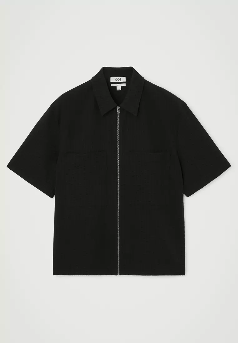 【HUECLOSET】★送料・関税込★Summer Shirt Jacket COS Seersucker Zip-Up Shirt 2025 | Buy COS Online | ZALORA