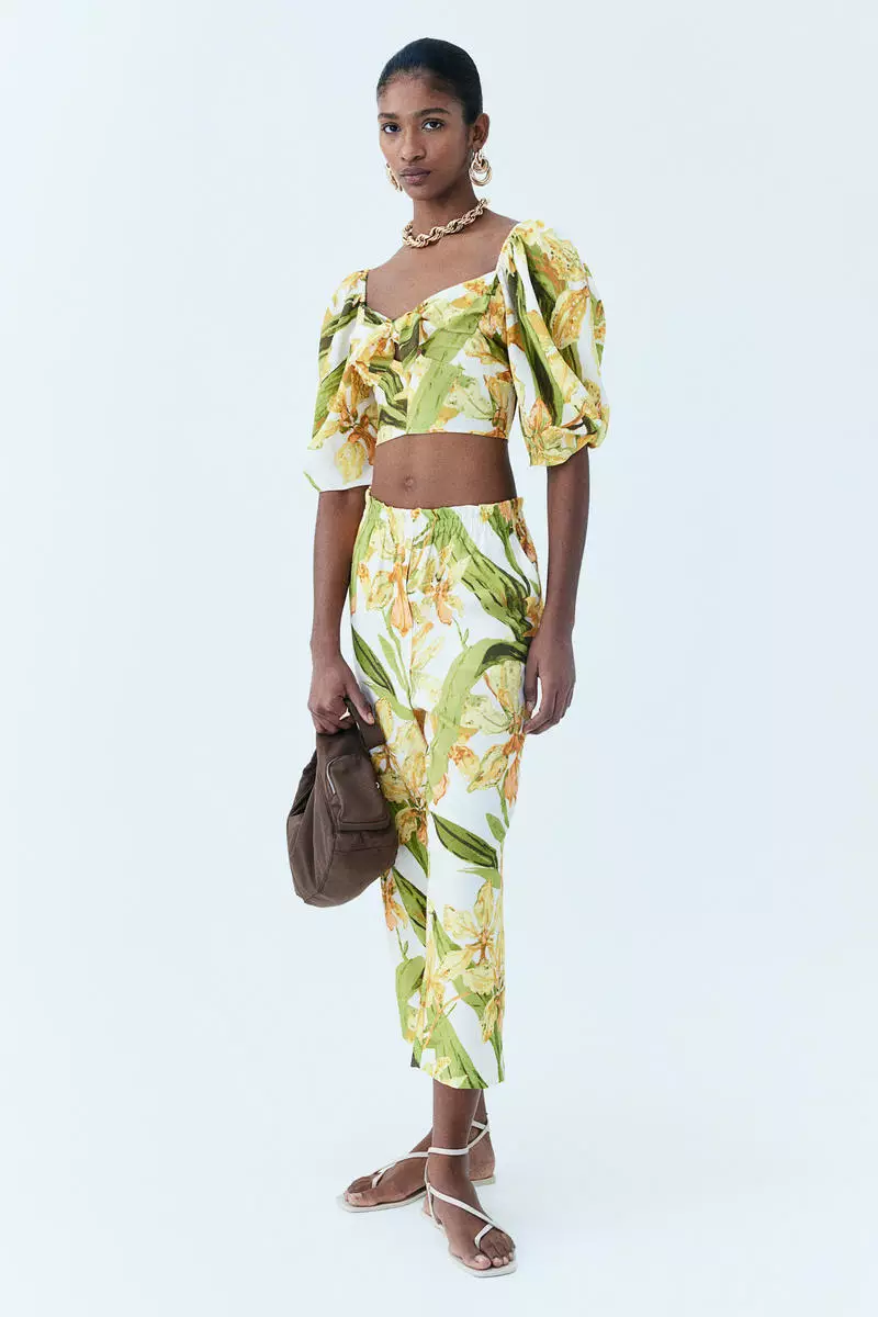 Tie-detail cropped top