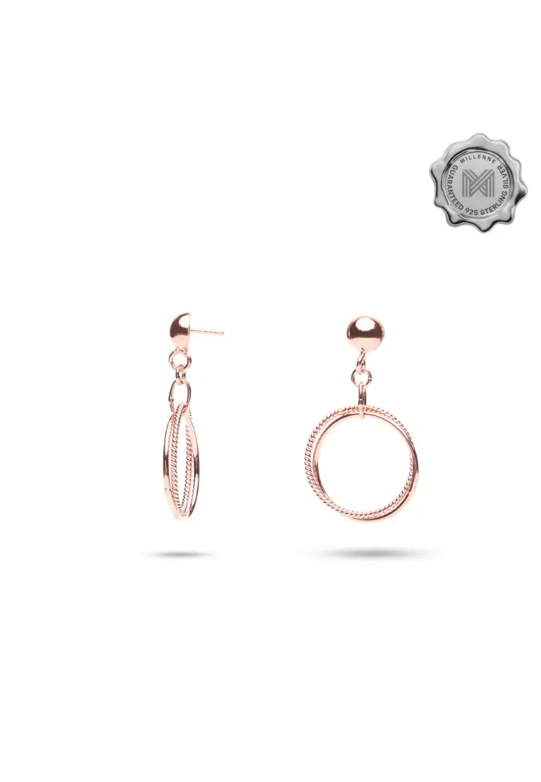 Gold drop circle clearance earrings