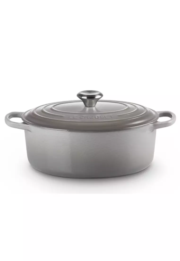 Buy Le Creuset Le Creuset Signature Mist Grey Cast Iron 31cm Oval Casserole 2024 Online ZALORA