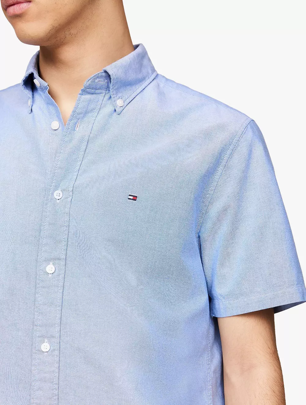 TOMMY HILFIGER - HERITAGE SHORT SLEEVE REGULAR FIT SHIRT - Blue - Blue