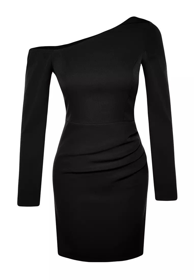 Fitted Draping Evening Dress