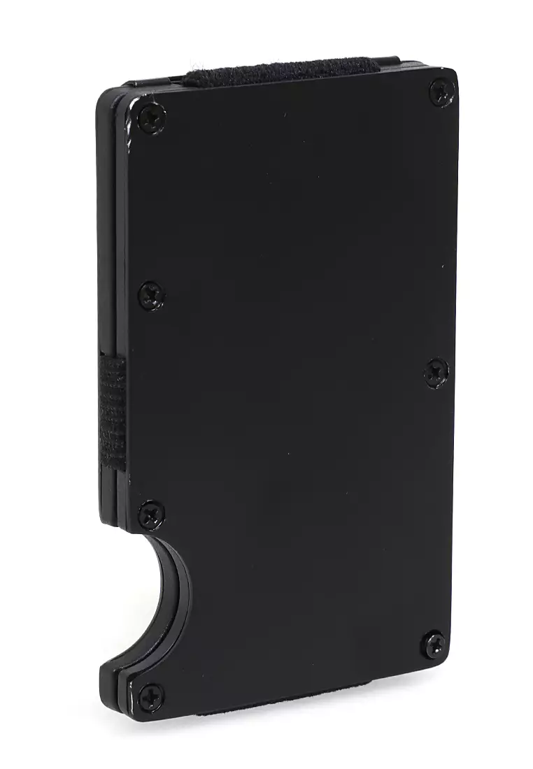 Zackly Card Wallet Anti RFID Unisex With Klip Uang Compact Design Material Metallic ORIGINAL - Black